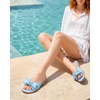 image:imageAnkis Womens Bow Flat Sandals Square Open Toe Dressy Comfortable Slides  Wedding Graduation Dressy Summer Beach Vacation Comfortable Slip On Slide SandalsBlue