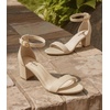 image:imageAnkis Women Black Nude Silver Open Toe Low Block Chunky Heel Sandals Daily  225inch heel adjustable ankle strap cushioned insole nonslip outsole allday comfort for daily wedding bridal promNude Nubuck