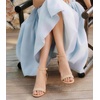 image:imageAnkis Women Black Nude Silver Open Toe Low Block Chunky Heel Sandals Daily  225inch heel adjustable ankle strap cushioned insole nonslip outsole allday comfort for daily wedding bridal promNude Nubuck