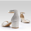 image:imageAnkis Women Black Nude Silver Open Toe Low Block Chunky Heel Sandals Daily  225inch heel adjustable ankle strap cushioned insole nonslip outsole allday comfort for daily wedding bridal promSilver Glitter