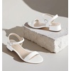image:imageAnkis Women Nude Black White Open Toe 1 Inch Block Low Heel Sandals Daily  1inch block heel adjustable ankle strap foam padded nonslip rubber sole allday comfort for daily graduation weddingWhite Pu