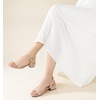 image:imageAnkis Women Nude Black White Open Toe 1 Inch Block Low Heel Sandals Daily  1inch block heel adjustable ankle strap foam padded nonslip rubber sole allday comfort for daily graduation weddingNude Nubuck