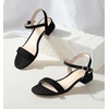 image:imageAnkis Women Nude Black White Open Toe 1 Inch Block Low Heel Sandals Daily  1inch block heel adjustable ankle strap foam padded nonslip rubber sole allday comfort for daily graduation weddingBlack Suede