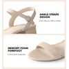 image:imageAnkis Women Nude Black White Open Toe 1 Inch Block Low Heel Sandals Daily  1inch block heel adjustable ankle strap foam padded nonslip rubber sole allday comfort for daily graduation weddingNude Nubuck