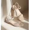 image:imageAnkis Women Nude Black White Open Toe 1 Inch Block Low Heel Sandals Daily  1inch block heel adjustable ankle strap foam padded nonslip rubber sole allday comfort for daily graduation weddingNude Nubuck