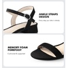 image:imageAnkis Women Nude Black White Open Toe 1 Inch Block Low Heel Sandals Daily  1inch block heel adjustable ankle strap foam padded nonslip rubber sole allday comfort for daily graduation weddingBlack Suede