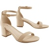 image:imageAnkis Women Black Nude Silver Open Toe Low Block Chunky Heel Sandals Daily  225inch heel adjustable ankle strap cushioned insole nonslip outsole allday comfort for daily wedding bridal promNude Nubuck