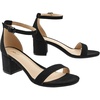 image:imageAnkis Women Black Nude Silver Open Toe Low Block Chunky Heel Sandals Daily  225inch heel adjustable ankle strap cushioned insole nonslip outsole allday comfort for daily wedding bridal promBlack Suede