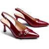 image:imageAnkis Womens Patent Slingback Kitten Heels 275in Pointed Toe Dress Pumps  Glossy patent upper Unique strap decor Soft comfortable lining Nonslip outsole Office bridal party casual night out wearBurgundy Patent
