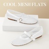 image:imageAnkis Womens Mary Jane Ballet Flats Mesh Jelly Fishnet Sandals  Mesh Flat Ballerina Flats Sandals Buckle Strap Mary Jane Comfy Causal Daily Dress ShoesWhite