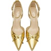 image:imageAnkis Closed Toe Kitten Heels for Women Bow Stiletto Dress Wedding HeelsGold Pu