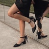 image:imageAnkis Wedding Closed Toe Heels for Women 225Inch Low Block Chunky HeelsBlack Pu