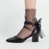 image:imageAnkis Wedding Closed Toe Heels for Women 225Inch Low Block Chunky HeelsBlack Pu