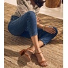 image:imageAnkis Women Nude Black White Open Toe 1 Inch Block Low Heel Sandals DailyBrown Pu