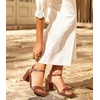 image:imageAnkis Women Nude Black White Open Toe 1 Inch Block Low Heel Sandals DailyBrown Pu