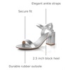 image:imageAnkis Women Nude Black White Open Toe 1 Inch Block Low Heel Sandals DailyMirror Silver Pu