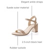 image:imageAnkis Women Nude Black White Open Toe 1 Inch Block Low Heel Sandals DailyNude Suede