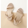 image:imageAnkis Women Nude Black White Open Toe 1 Inch Block Low Heel Sandals DailyNude Suede