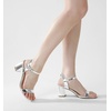 image:imageAnkis Women Nude Black White Open Toe 1 Inch Block Low Heel Sandals DailySilver Pu