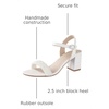 image:imageAnkis Women Nude Black White Open Toe 1 Inch Block Low Heel Sandals DailyWhite Pearl