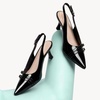 image:imageAnkis Womens Patent Slingback Kitten Heels 275in Pointed Toe Dress PumpsBlack Patent