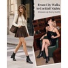 image:imageAnkis Womens Pointed Toe Ankle Boots Chunky Block Low Heel Booties ShoesBlackPu