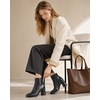 image:imageAnkis Womens Pointed Toe Ankle Boots Chunky Block Low Heel Booties ShoesBlackPu