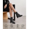 image:imageAnkis Womens Pointed Toe Ankle Boots Chunky Block Low Heel Booties ShoesBlackPu