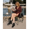 image:imageAnkis Womens Pointed Toe Ankle Boots Chunky Block Low Heel Booties ShoesBlackSuede