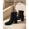 image:imageAnkis Womens Pointed Toe Ankle Boots Chunky Block Low Heel Booties ShoesBlackSuede