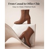 image:imageAnkis Womens Pointed Toe Ankle Boots Chunky Block Low Heel Booties ShoesBrownPu