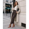 image:imageAnkis Womens Pointed Toe Ankle Boots Chunky Block Low Heel Booties ShoesBrownPu