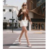 image:imageAnkis White Nude Heels Platform Heeled Sandals Chunky Block Open Toe Ankle Strappy Heels Wedding Party Dress ShoesWhite Pu