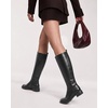 image:imageAnkis Womens Knee High Boots Square Toe 118in Low Block Heel Side Zipper