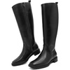 image:imageAnkis Womens Knee High Boots Square Toe 118in Low Block Heel Side Zipper