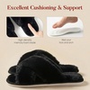image:imageAnkis Memory Foam Fuzzy Slippers for WomenOpen Toe House ShoesBlack