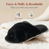 image:imageAnkis Memory Foam Fuzzy Slippers for WomenOpen Toe House ShoesBlack