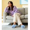 image:imageAnkis Memory Foam Fuzzy Slippers for WomenOpen Toe House ShoesBlue