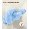 image:imageAnkis Memory Foam Fuzzy Slippers for WomenOpen Toe House ShoesBlue