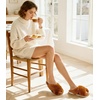 image:imageAnkis Memory Foam Fuzzy Slippers for WomenOpen Toe House ShoesBrown