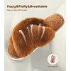 image:imageAnkis Memory Foam Fuzzy Slippers for WomenOpen Toe House ShoesBrown