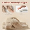 image:imageAnkis Memory Foam Fuzzy Slippers for WomenOpen Toe House ShoesCamel