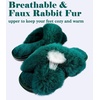 image:imageAnkis Memory Foam Fuzzy Slippers for WomenOpen Toe House ShoesDark Green