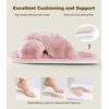 image:imageAnkis Memory Foam Fuzzy Slippers for WomenOpen Toe House ShoesDusty Pink