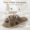 image:imageAnkis Memory Foam Fuzzy Slippers for WomenOpen Toe House ShoesGrayish Coffee