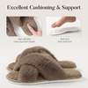 image:imageAnkis Memory Foam Fuzzy Slippers for WomenOpen Toe House ShoesGrayish Coffee