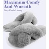 image:imageAnkis Memory Foam Fuzzy Slippers for WomenOpen Toe House ShoesGrey