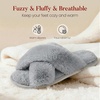 image:imageAnkis Memory Foam Fuzzy Slippers for WomenOpen Toe House ShoesGrey