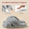 image:imageAnkis Memory Foam Fuzzy Slippers for WomenOpen Toe House ShoesGrey