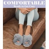 image:imageAnkis Memory Foam Fuzzy Slippers for WomenOpen Toe House ShoesGrey